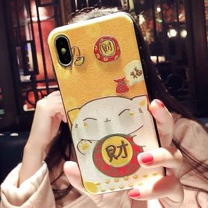 iPhone X case, Japanese Maneki-Neko (lucky cat)